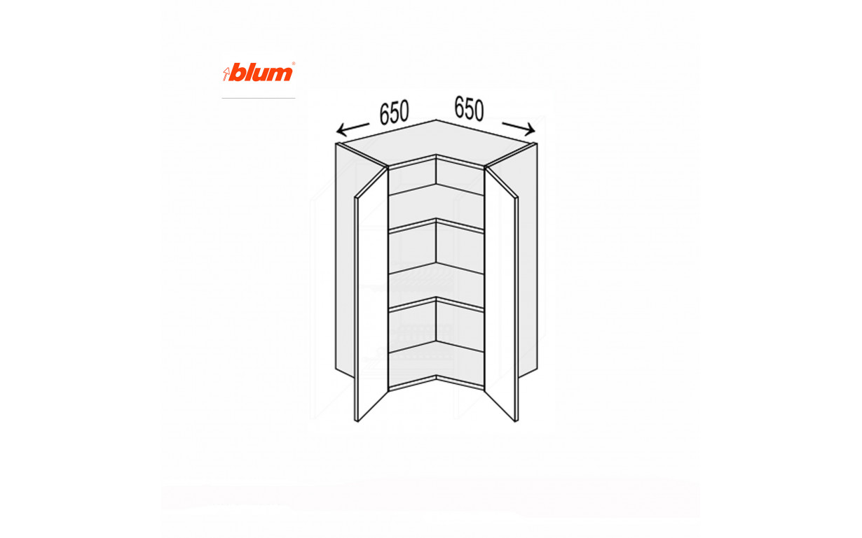 Кухонная секция Миллениум WG верхняя УголВ 90° 650х650/900 2дв Pro Blum - Фото